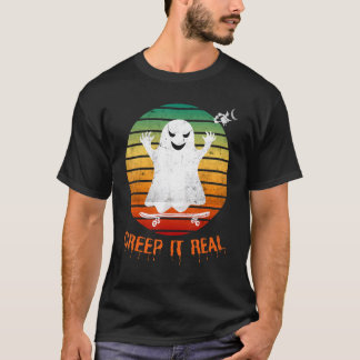 T-shirt Creep It Real Ghost Boo Cute Vintage Retro Sunset