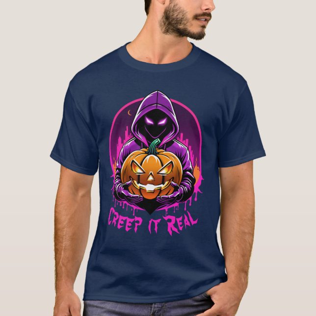 T-shirt Creep it Real, Horreur Halloween illustration (Devant)