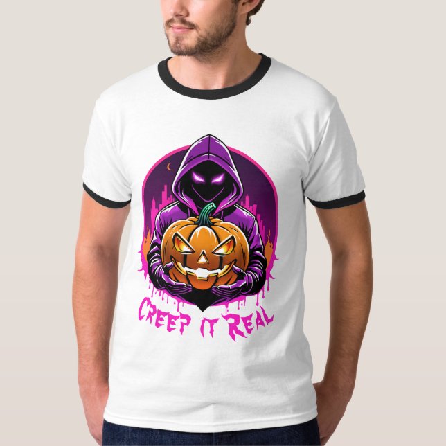 T-shirt Creep it Real, Horreur Halloween illustration (Devant)