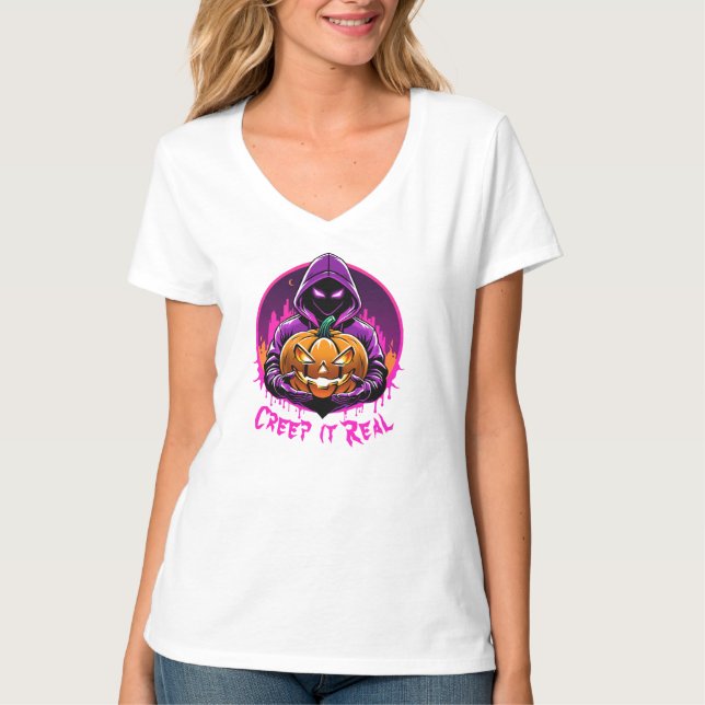 T-shirt Creep it Real, Horreur Halloween illustration (Devant)
