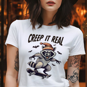 T-shirt Creep It Real Vintage Raccoon Halloween