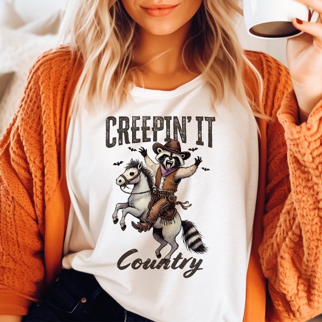 T-shirt Creepin' It Country Raccoon Vintage Halloween (Créateur téléchargé)