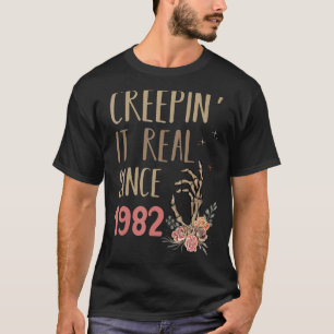 T-shirt Creepin It Real depuis 1982 Vintag Éffrayant Hallo