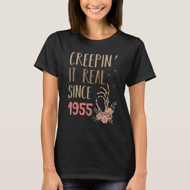 T-shirt Creepin It Real Halloween Retro 1955 Holiday Spook (Devant)