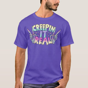 T-shirt Creepin it Real Pastel Goth esthétique Squelette H