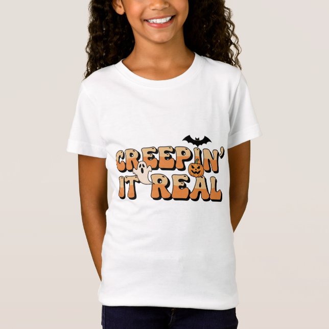 T-Shirt Creepin' It Real Retro Halloween (Devant)