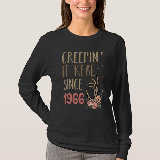 T-shirt Creepin It Real Since 1966 Spooky Halloween Retro  (Devant)