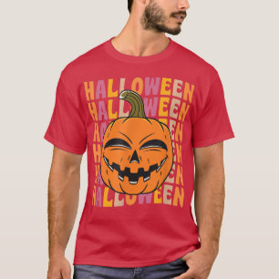 T-shirt Creepy Pumpkin 70s 80s Retro Vintage Style Hallowe