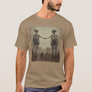 T-shirt Creepy Skeletonwins Aesthetic Horror Goth Hallowee