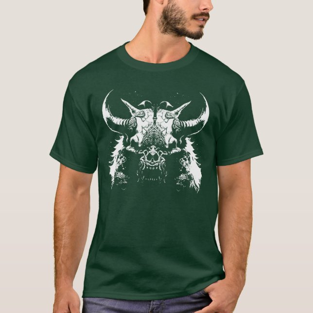 T-shirt Creepy Zombie Horror Monsteraurus Steampunk Style  (Devant)