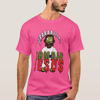 T-shirt Creepy Zombie Jesus wants BRAINS Funny Horror cree