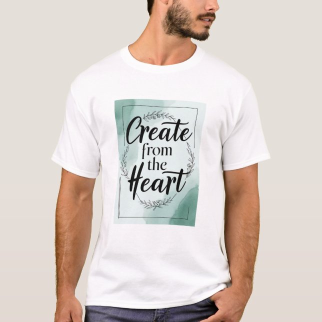 T-shirt Créer avec cœur option 2 (Devant)