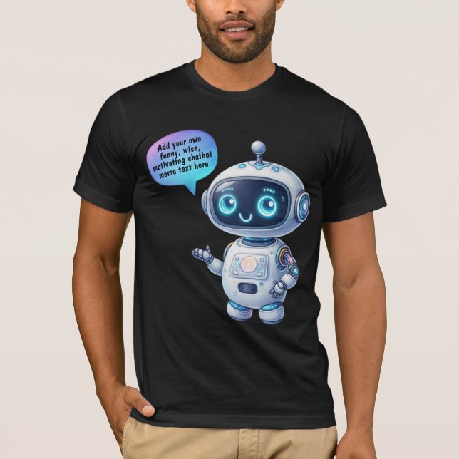 T-shirt Créer des mèmes de chatbot avec de mignons Modèles (Devant)
