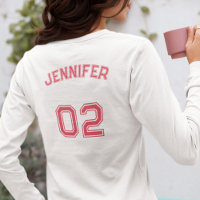 Créer Joueur rose Nom Jersey Numéro Long