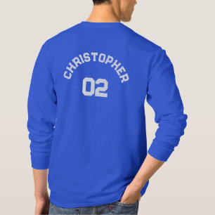 T-shirt Créer le nom du joueur Numéro Jersey Hommes Longue