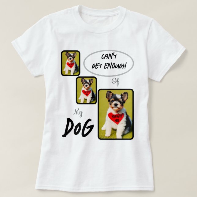 T-shirt Créer/Personnaliser des photos de chiens à 3 panne (Design devant)