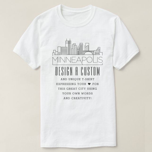 T-shirt Créer Un Minneapolis Personnalisé, Minnesota Theme (Design devant)