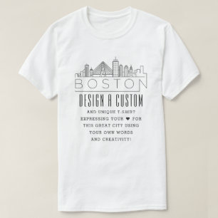 T-shirt Créer Un Thème De Boston Personnalisé, Massachuset