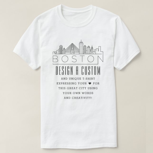 T-shirt Créer Un Thème De Boston Personnalisé, Massachuset (Design devant)