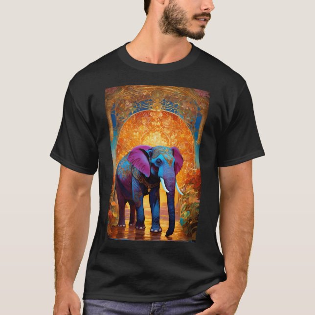 T-shirt Créer une image d'un éléphant majestueux qui march (Devant)
