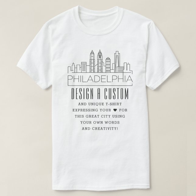 T-shirt Créer Une Philadelphie Personnalisée, Pennsylvanie (Design devant)