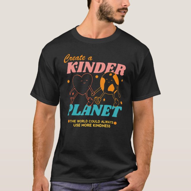 T-shirt Créer Une Planète Kinder Jour des terres esthétiqu (Devant)