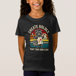 T-Shirt Créez Avec Force Ce Raccoon Artistique Adorable
