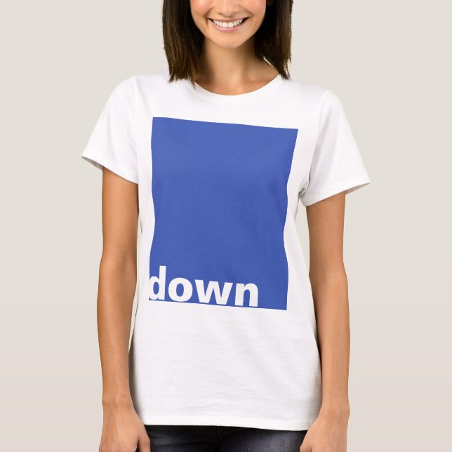 T-shirt Créez simplement "rectangle bleu vers le bas" + vo (Devant)