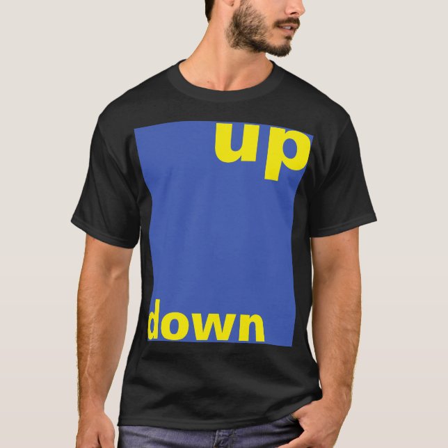 T-shirt Créez simplement "rectangle bleu vers le haut" + v (Devant)
