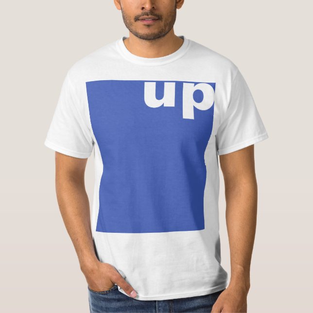 T-shirt Créez simplement "rectangle bleu vers le haut" + v (Devant)