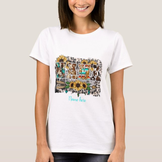 T-shirt Créez vos propres fleurs de soleil Boho Wild Mama (Devant)