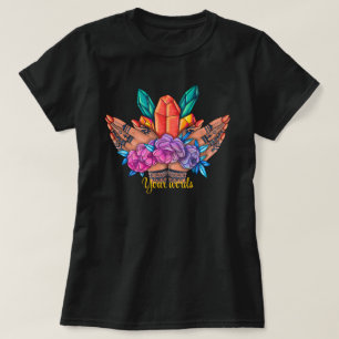 T-shirt Créez vos propres mains au henné Cristaux et Roses