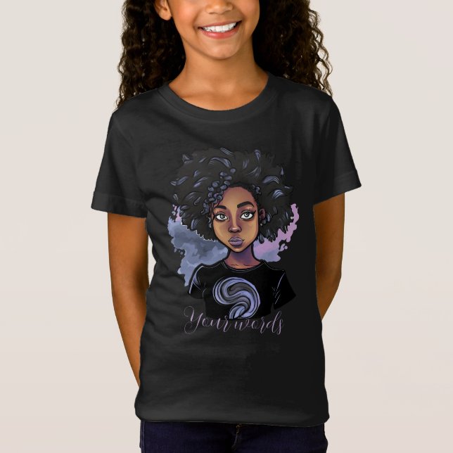 T-Shirt Créez votre propre Ado Black Girl (Devant)