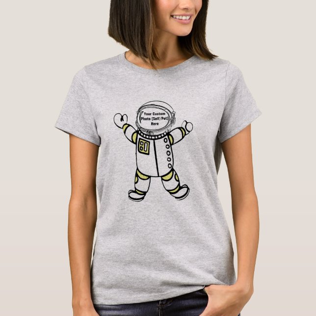 T-shirt Créez votre propre astronaute photo personnalisée (Devant)