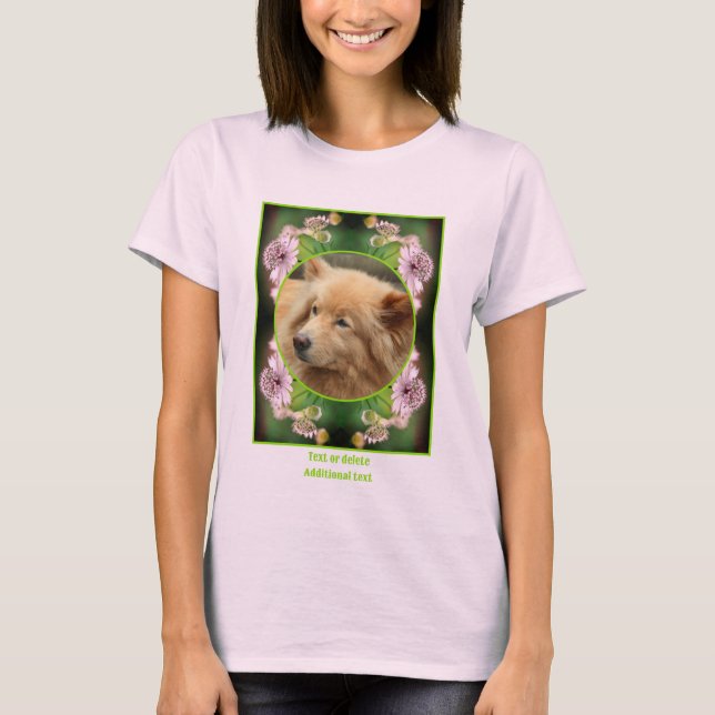 T-shirt Créez votre propre cadre de fleurs délicates de ph (Devant)