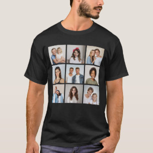 T-shirt Créez Votre Propre Collage de 9 Photos Unisexe