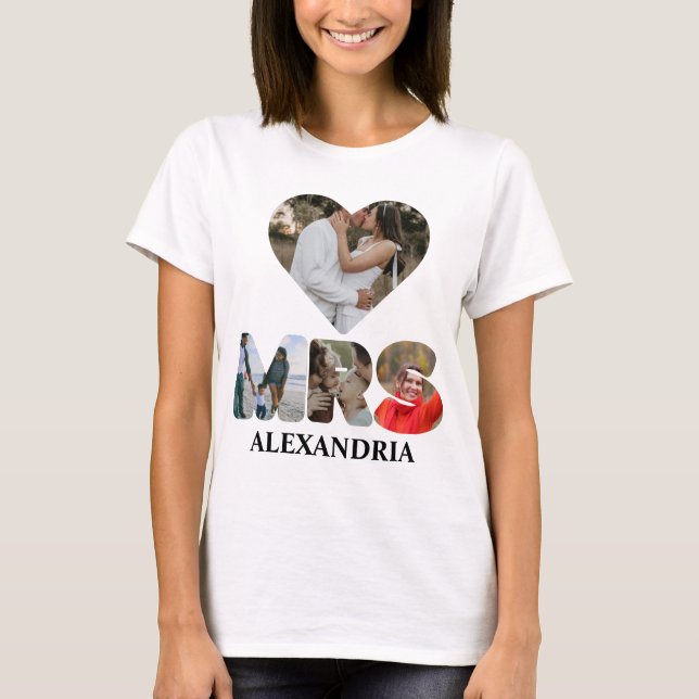 T-shirt Créez votre propre couple Mr et Mrs photo Matching (Devant)