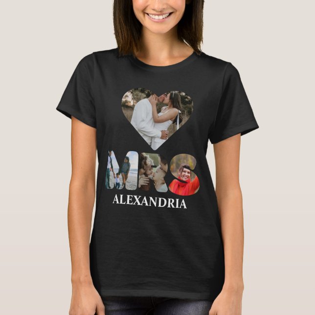 T-shirt Créez votre propre couple Mr et Mrs photo Matching (Devant)