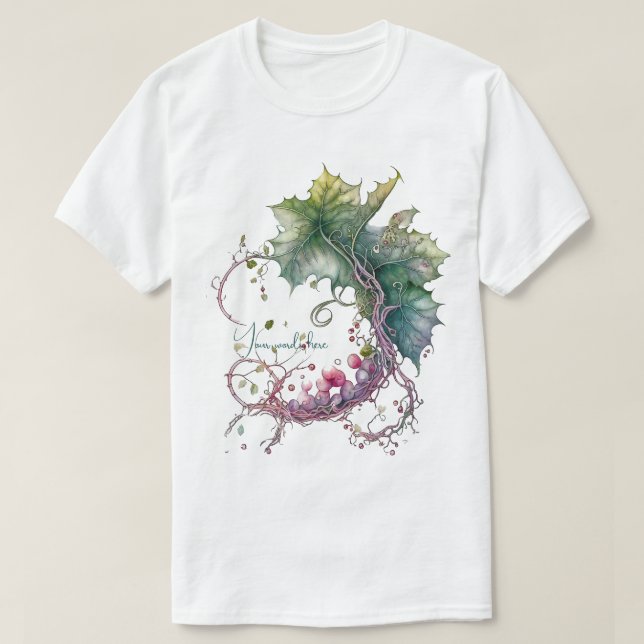 T-shirt Créez votre propre couronne de lune avec une vigne (Design devant)