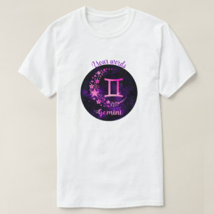T-shirt Créez votre propre gemini céleste violet Zodiac