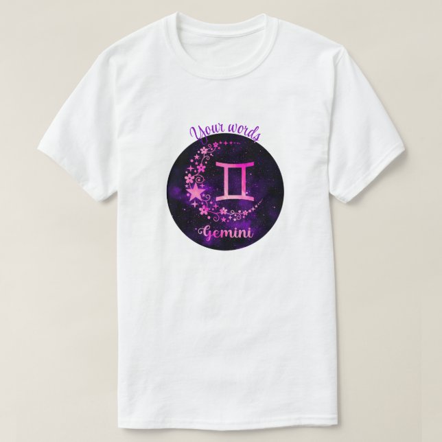 T-shirt Créez votre propre gemini céleste violet Zodiac (Design devant)