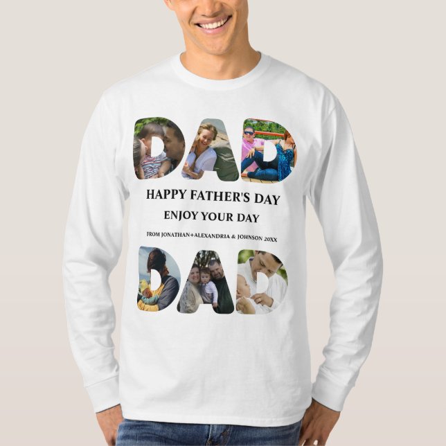T-shirt Créez votre propre Happy fête des pères 6 photo co (Devant)