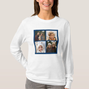 T-shirt Créez votre propre Instagram Collage Navy 4 Photos