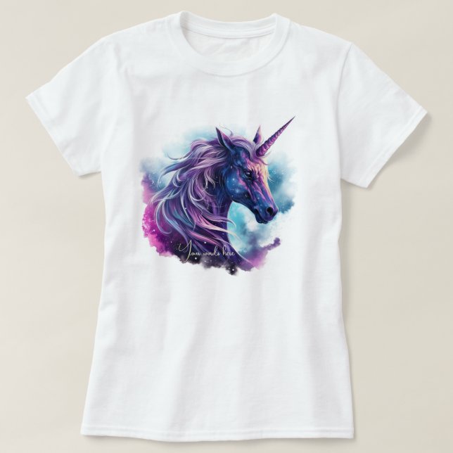 T-shirt Créez Votre Propre Licorne Violette Mythique (Design devant)