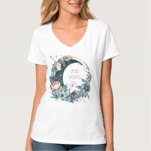 T-shirt Créez votre propre lune Turquoise et Pêchez-la