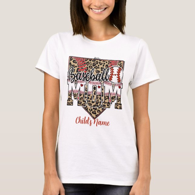 T-shirt Créez votre propre maman de baseball (Devant)