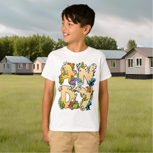 T-shirt Créez votre propre nom d'alphabet Dino personnalis