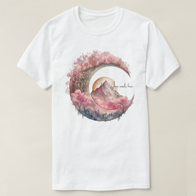 T-shirt Créez votre propre paysage de lune de fleurs de ce (Design devant)