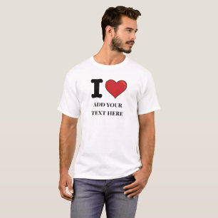 T-shirt Créez votre propre texte J'aime coeur les hommes p