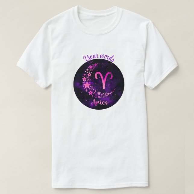 T-shirt Créez votre propre Zodiac d'amandes célestes viole (Design devant)